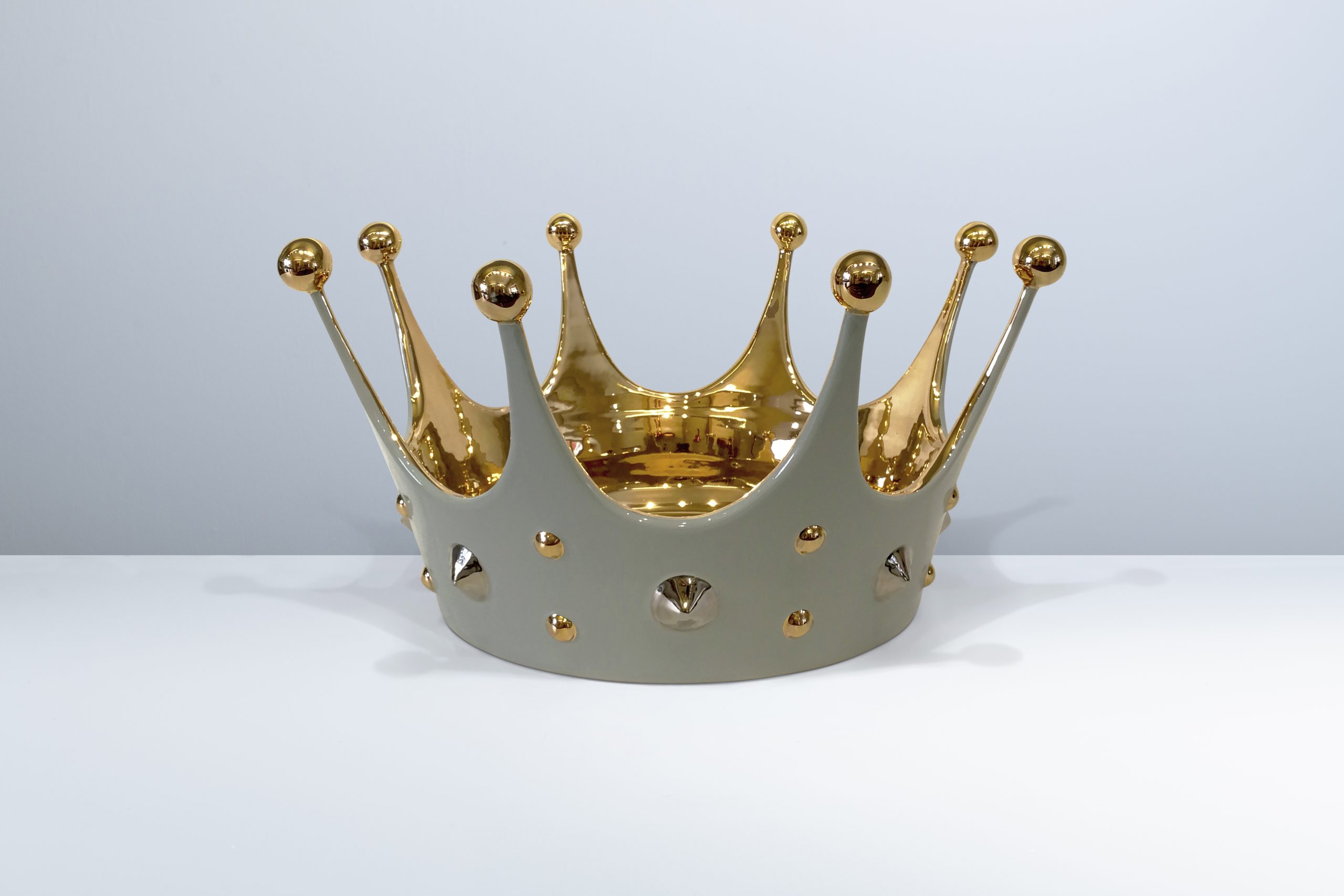 Ceramica Gatti 1928 Queen Laura LC006G corona maiolica oro