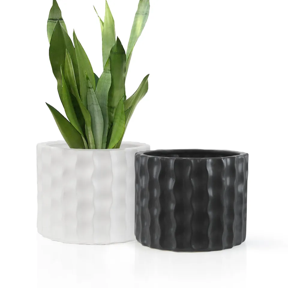 Galore Home Modern vaso ceramica 25 cm bianco opaco