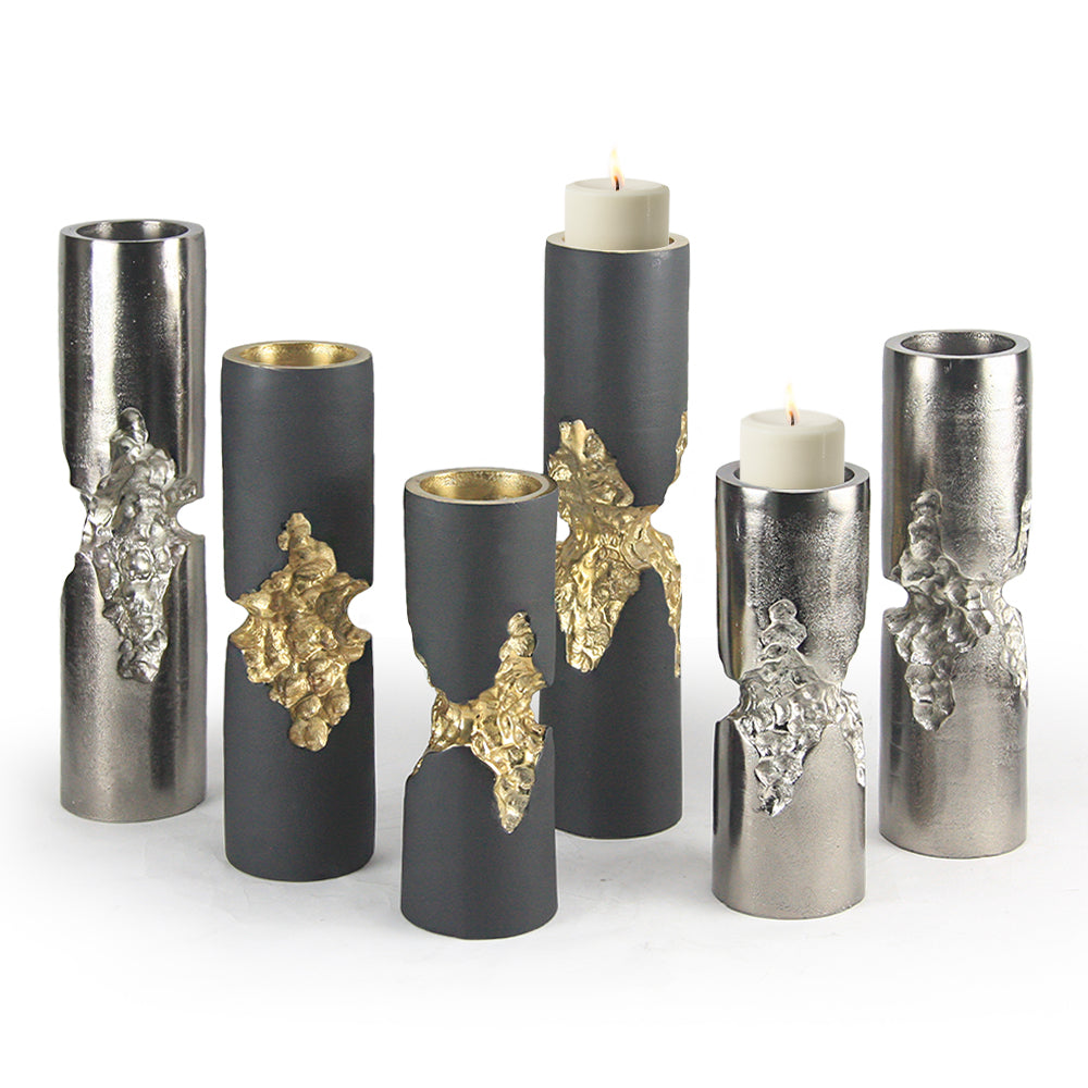 Galore Home Molten portacandela Piccolo Nichel effetto lava