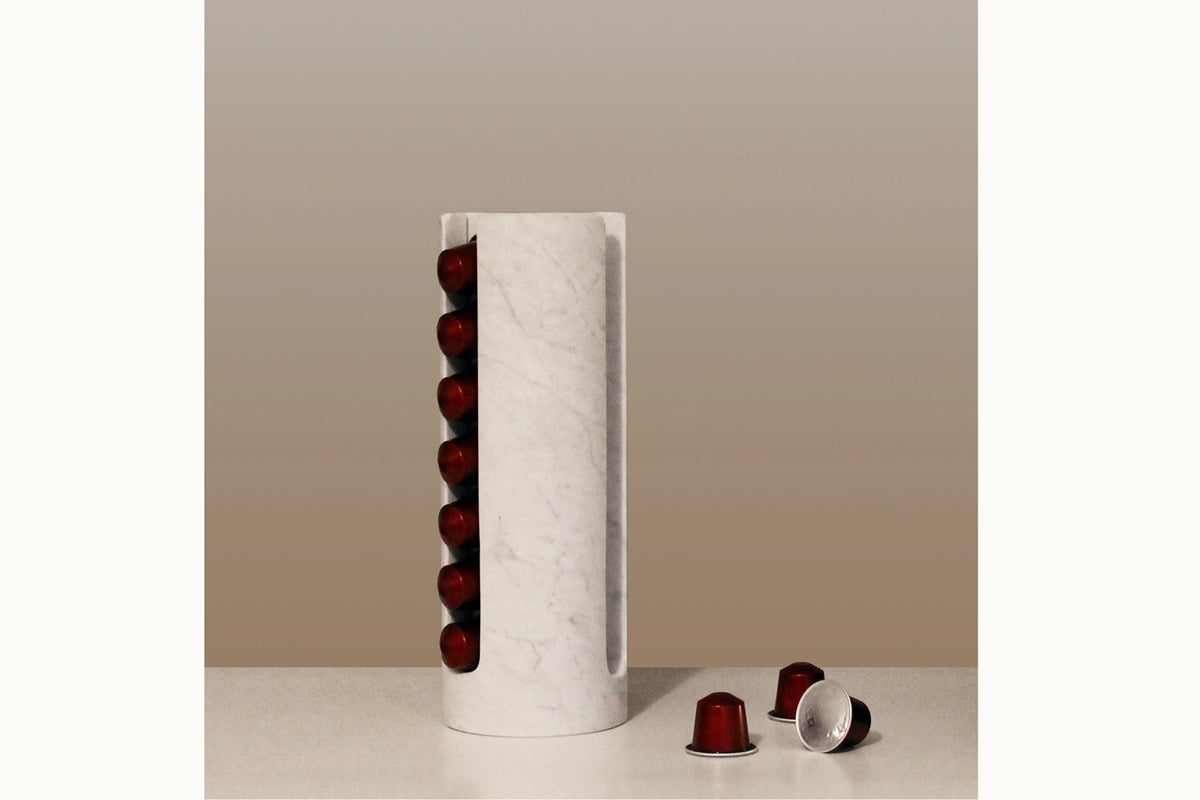 Cyrcus Design Calotta portacapsule marmo di Carrara 26 cm