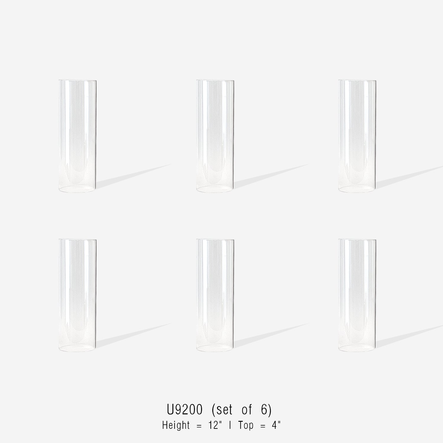 Galore Home U9537 paralume vetro 30cm set 6 pezzi trasparente