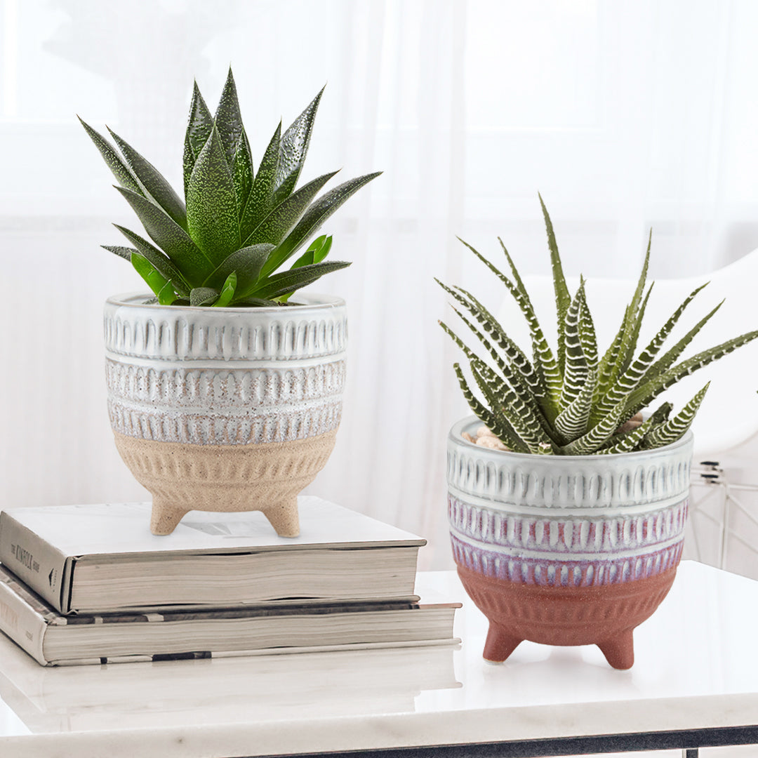 Galore Home Bohemian portavasi ceramica sabbia set 3 pezzi