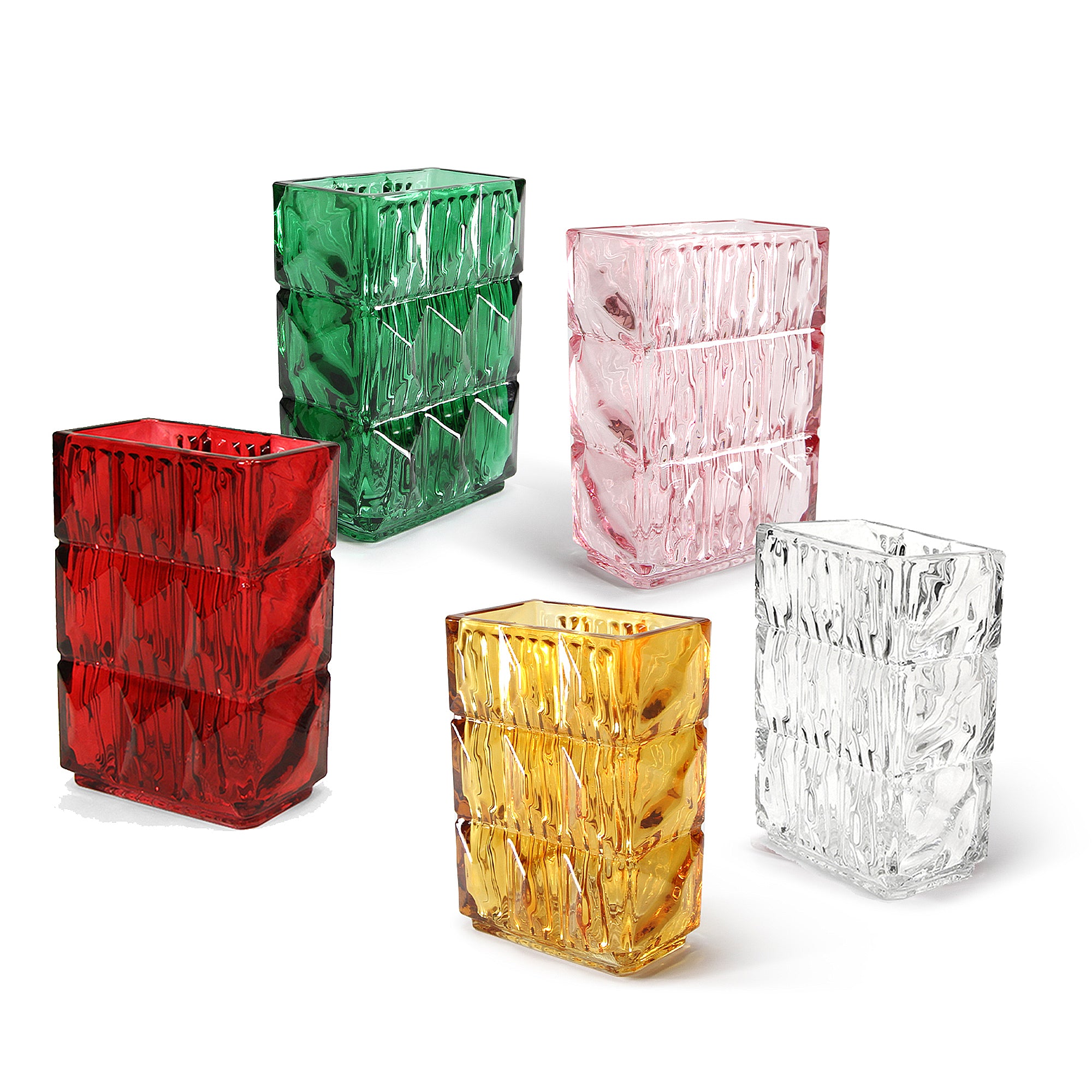 Galore Home Glacial Elegance vaso vetro rosso 20 cm