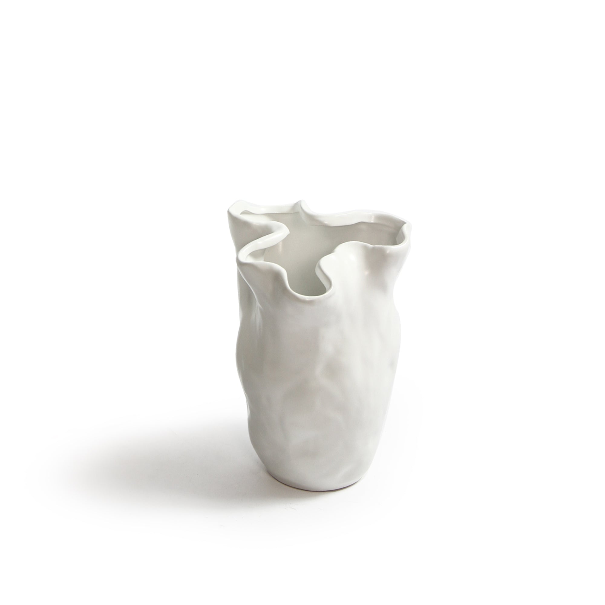 Galore Home Nature Fold CCE37 vaso ceramica bianco