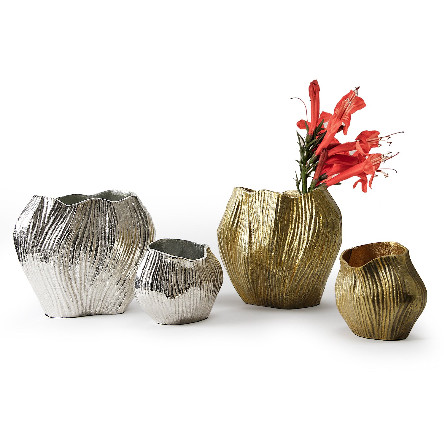 Galore Home Metallic Edge vaso in alluminio oro grande