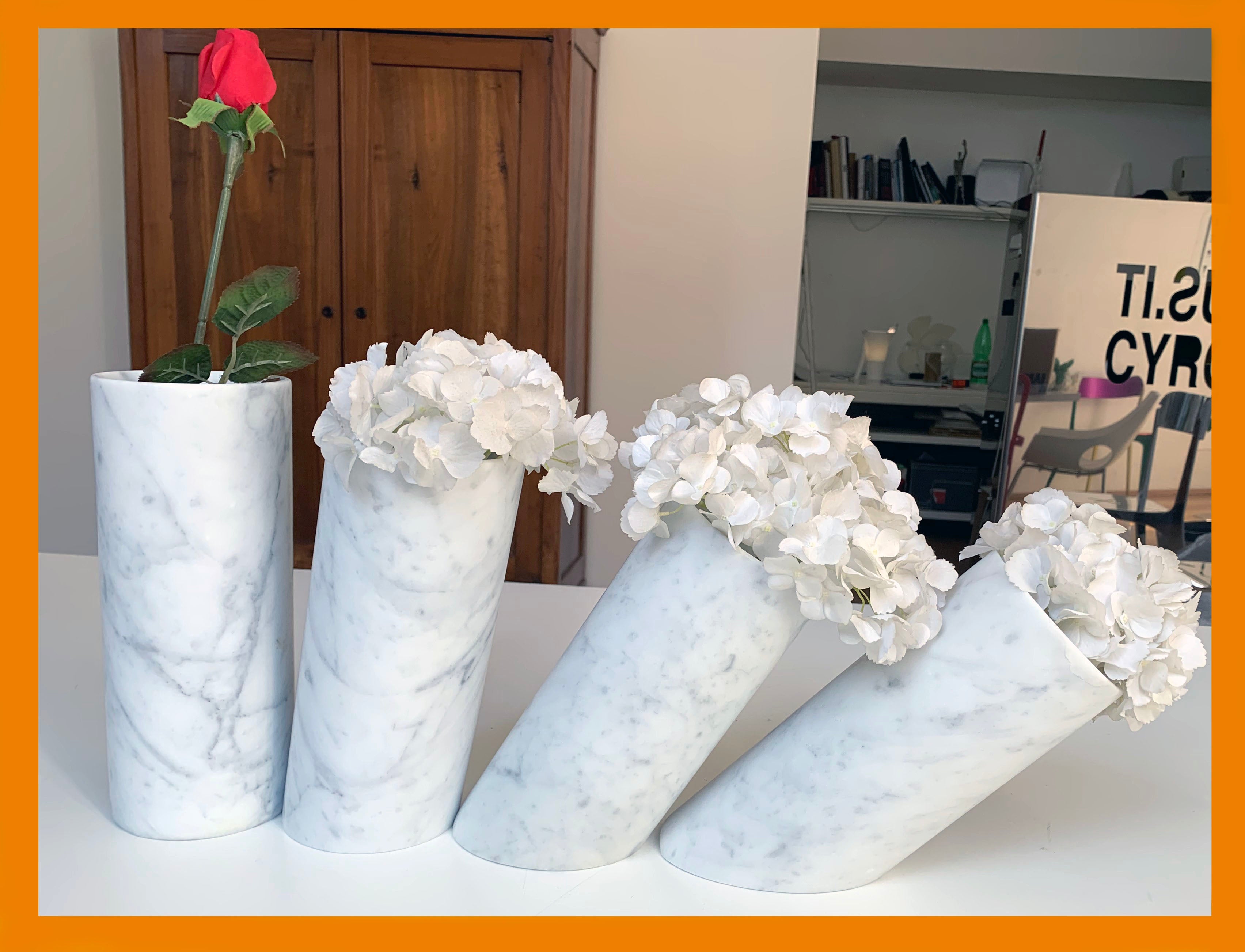 Cyrcus Design In-Equilibrio scultura marmo bianco Carrara