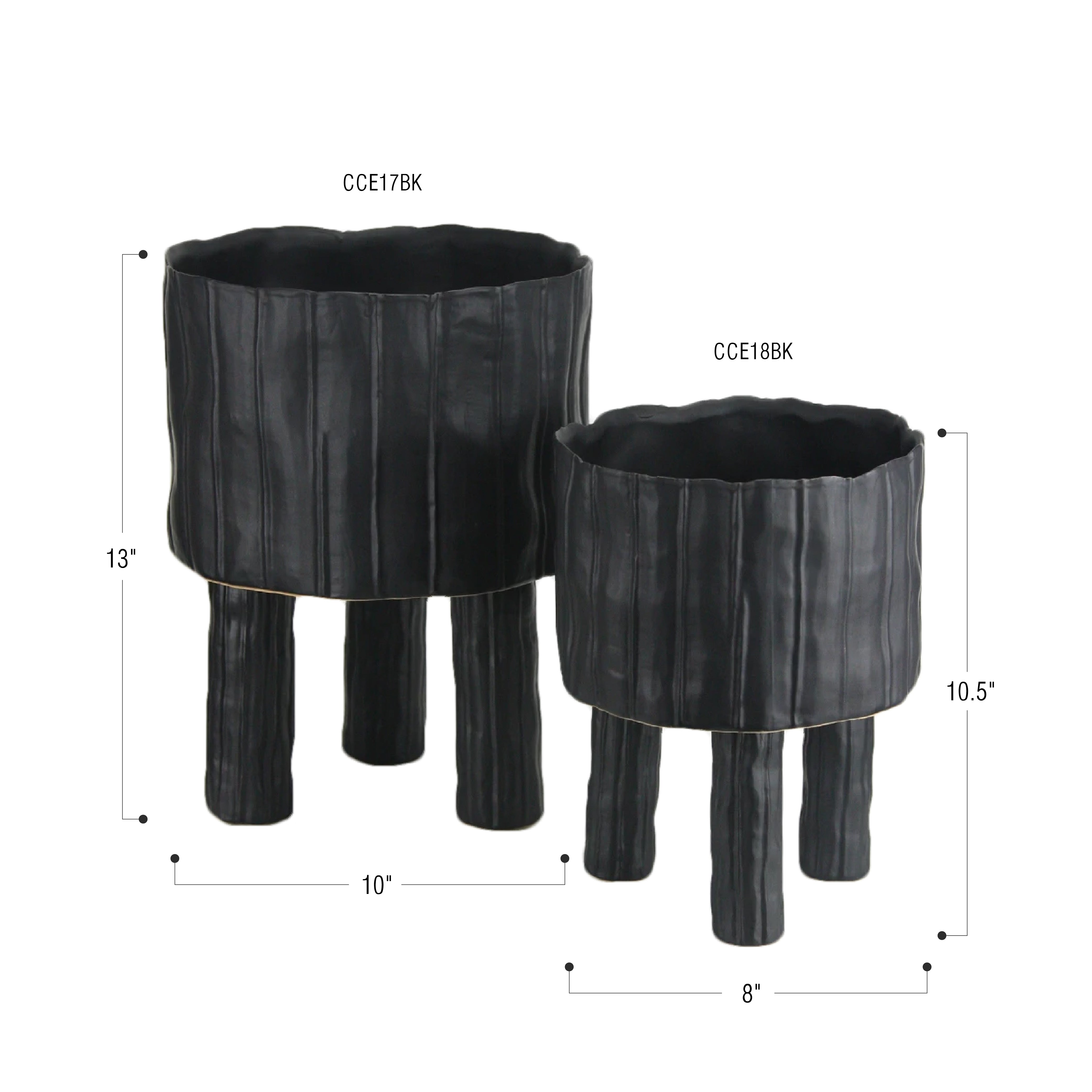 Galore Home Capricorn vaso ceramica nero large