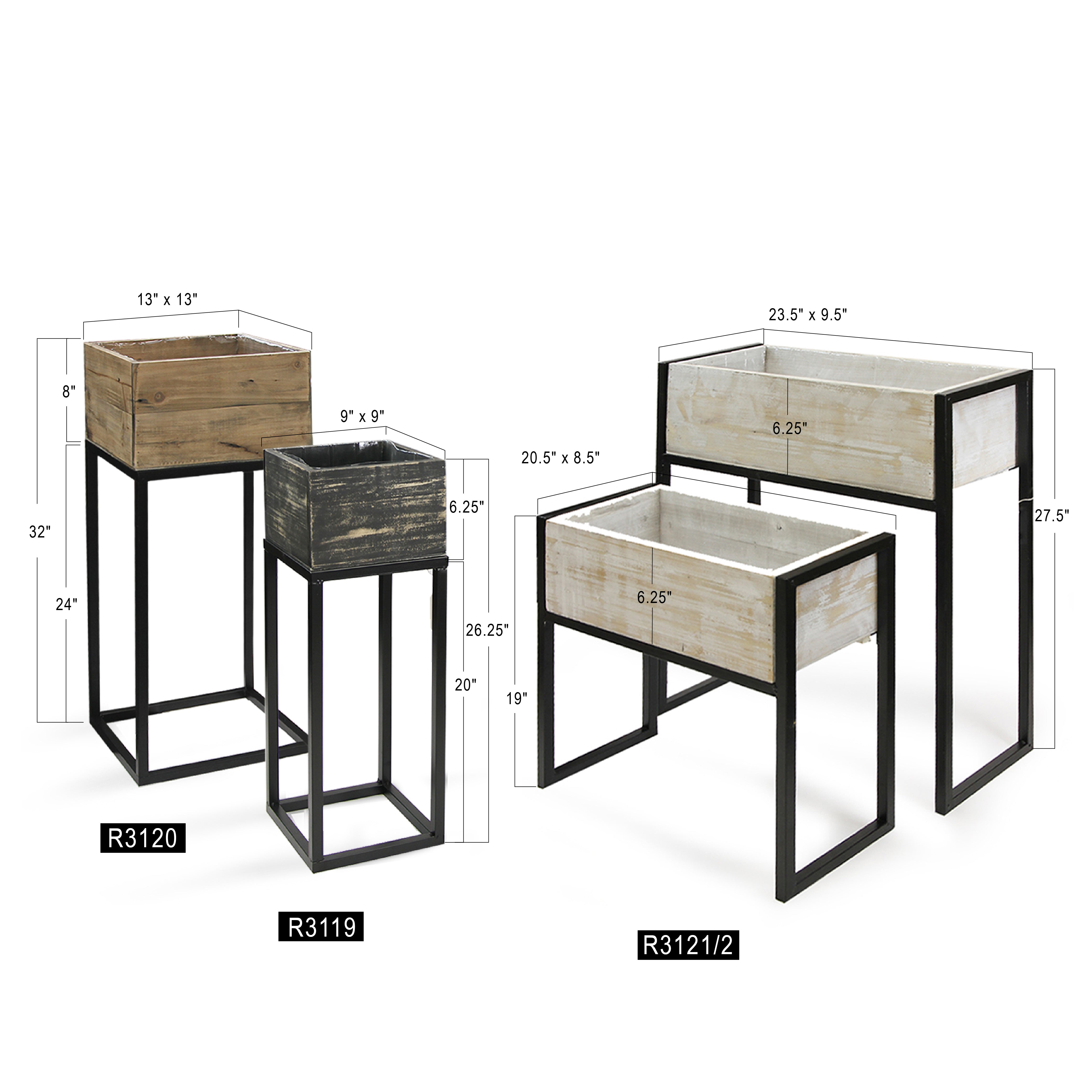 Galore Home Planters portapiante legno Small Naturale rovere