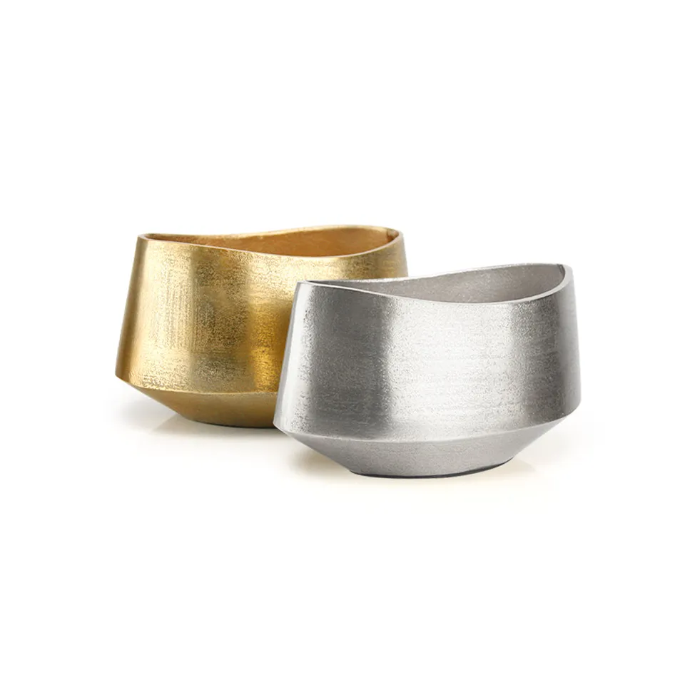 Galore Home Ellipse vaso centrotavola in alluminio oro
