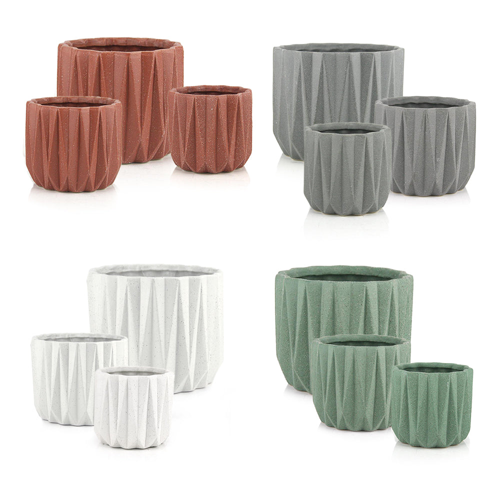 Galore Home Geometric vaso ceramica verde medio
