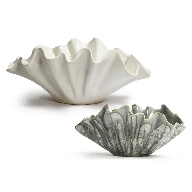 Galore Home Pearl Embrace fioriera ceramica grigia large conchiglia