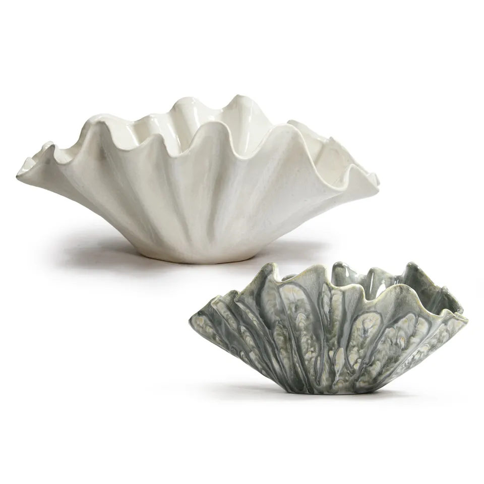 Galore Home Pearl Embrace fioriera ceramica grigia large conchiglia