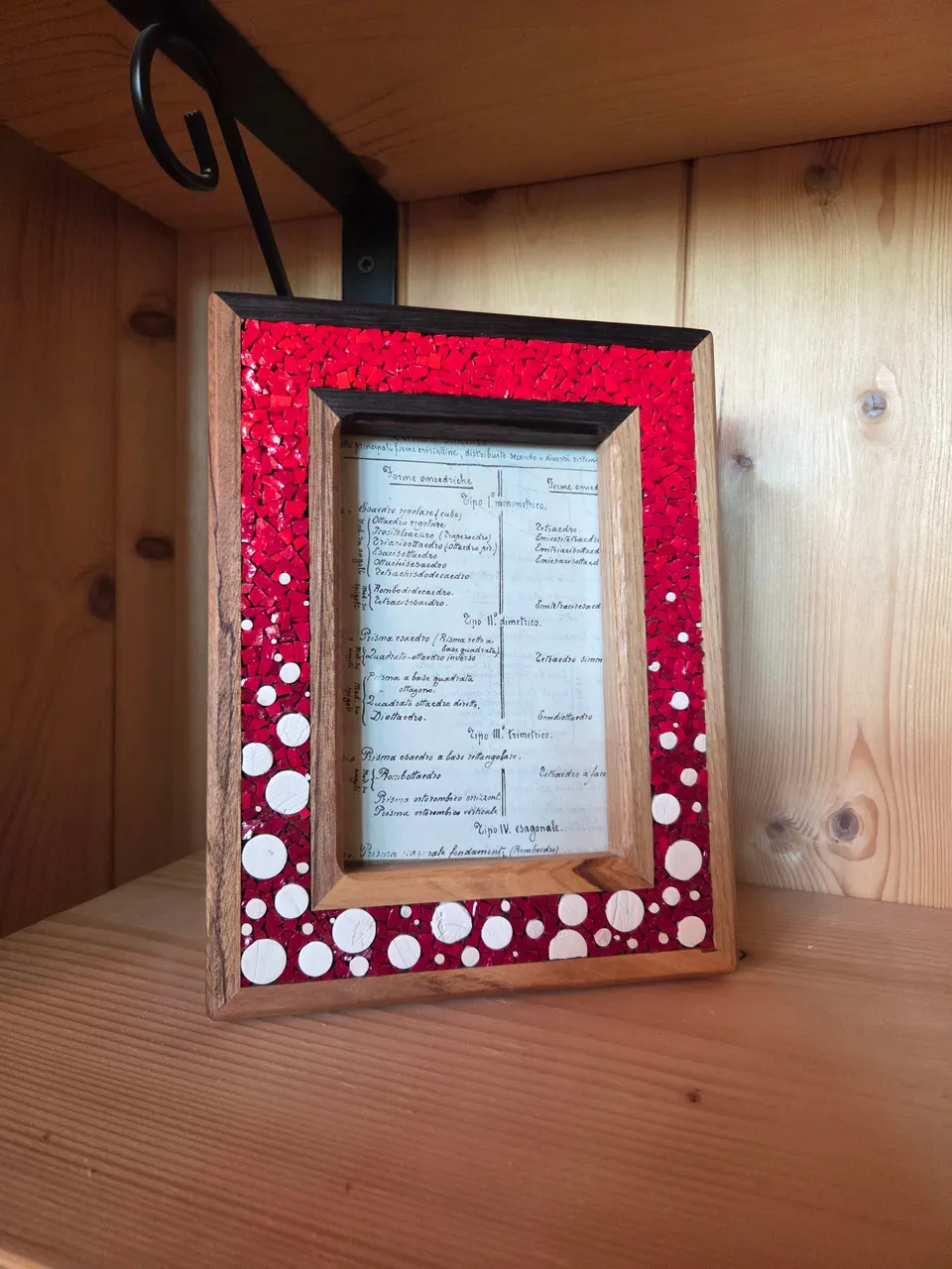 Il Nido del Picchio Mosaico Rosso 10x15 cornice legno