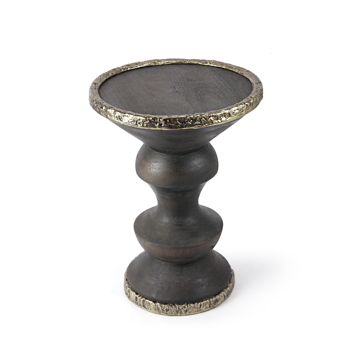 Galore Home Rustic Fusion End Table tavolino legno nero oro