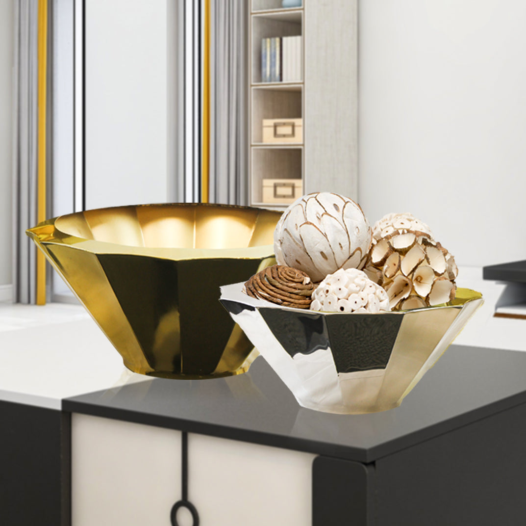 Galore Home Geometric fioriera bassa in alluminio oro