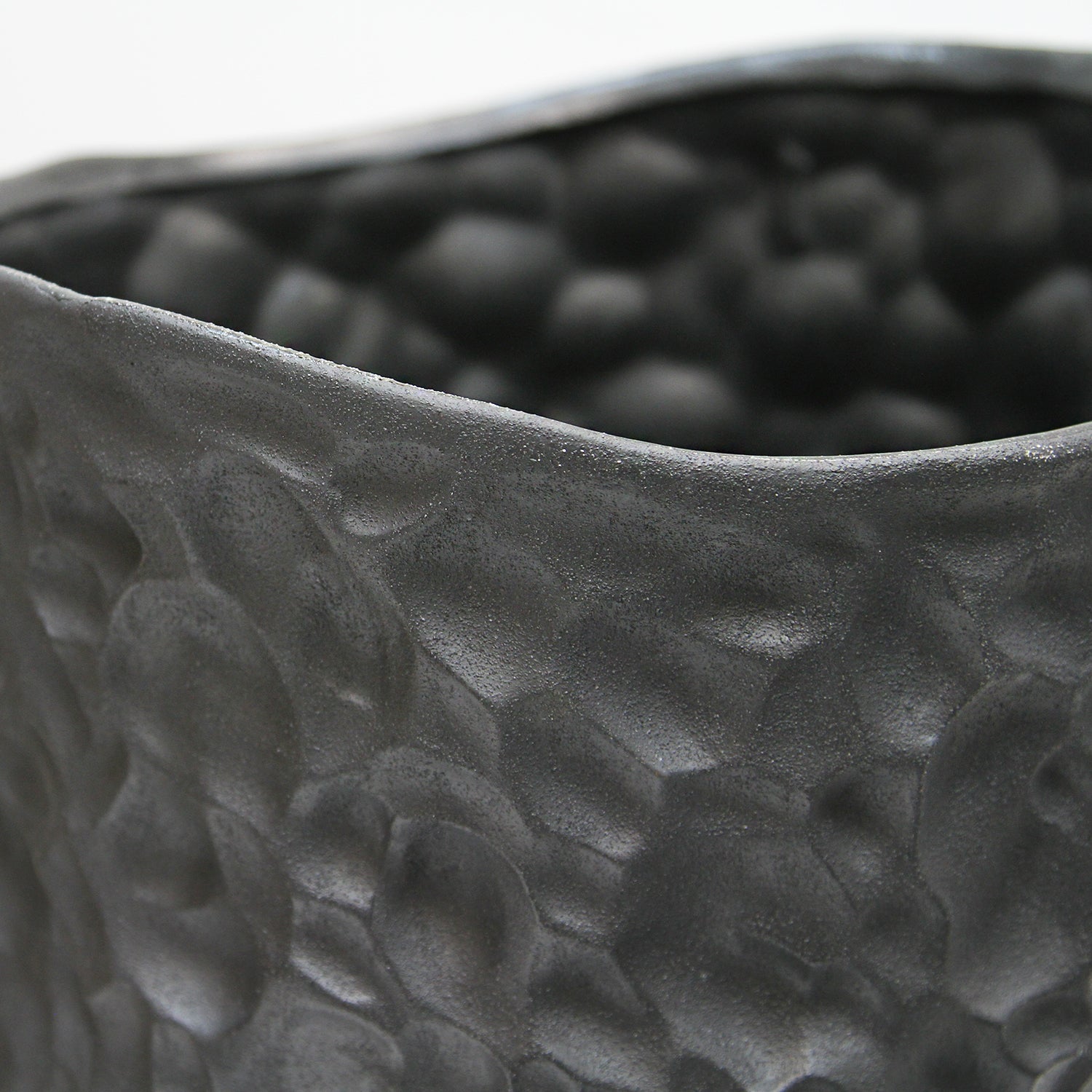 Galore Home Urbane Vaso Ceramica Nero Large Testurizzato