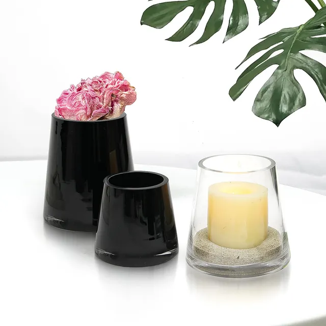 Galore Home Premium vaso vetro nero large