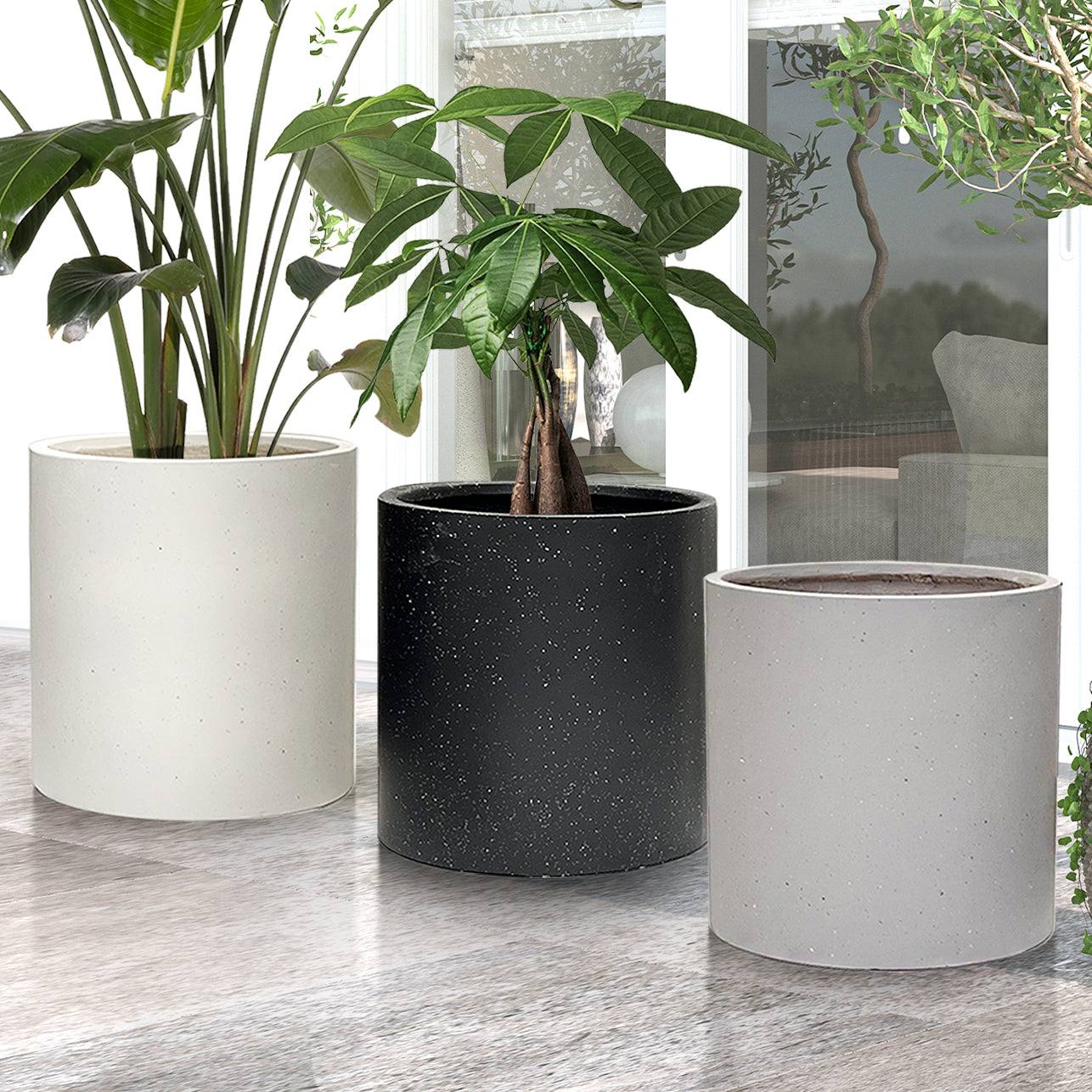 Galore Home FibraLuxe F2812 fioriera nero antigelo