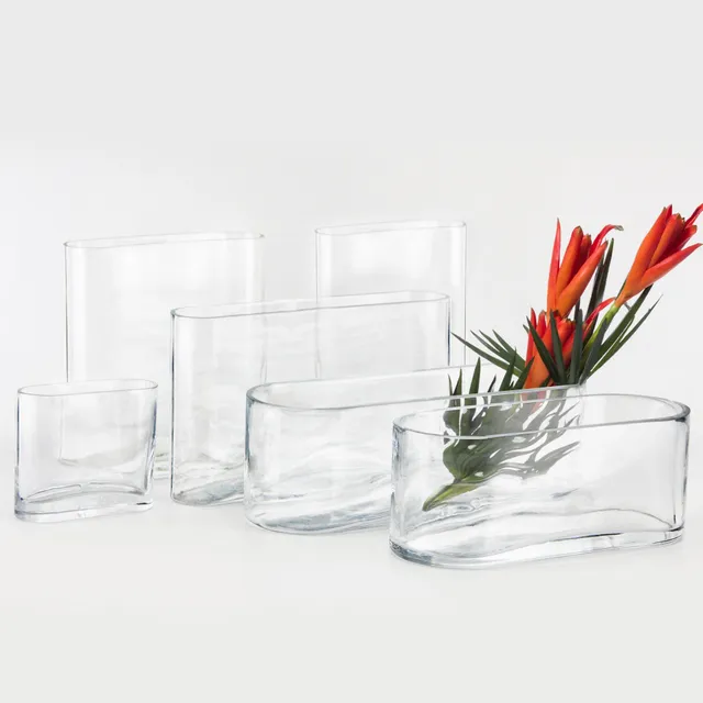 Galore Home Oval Flat U9758 vaso vetro 20 cm set 12 pezzi