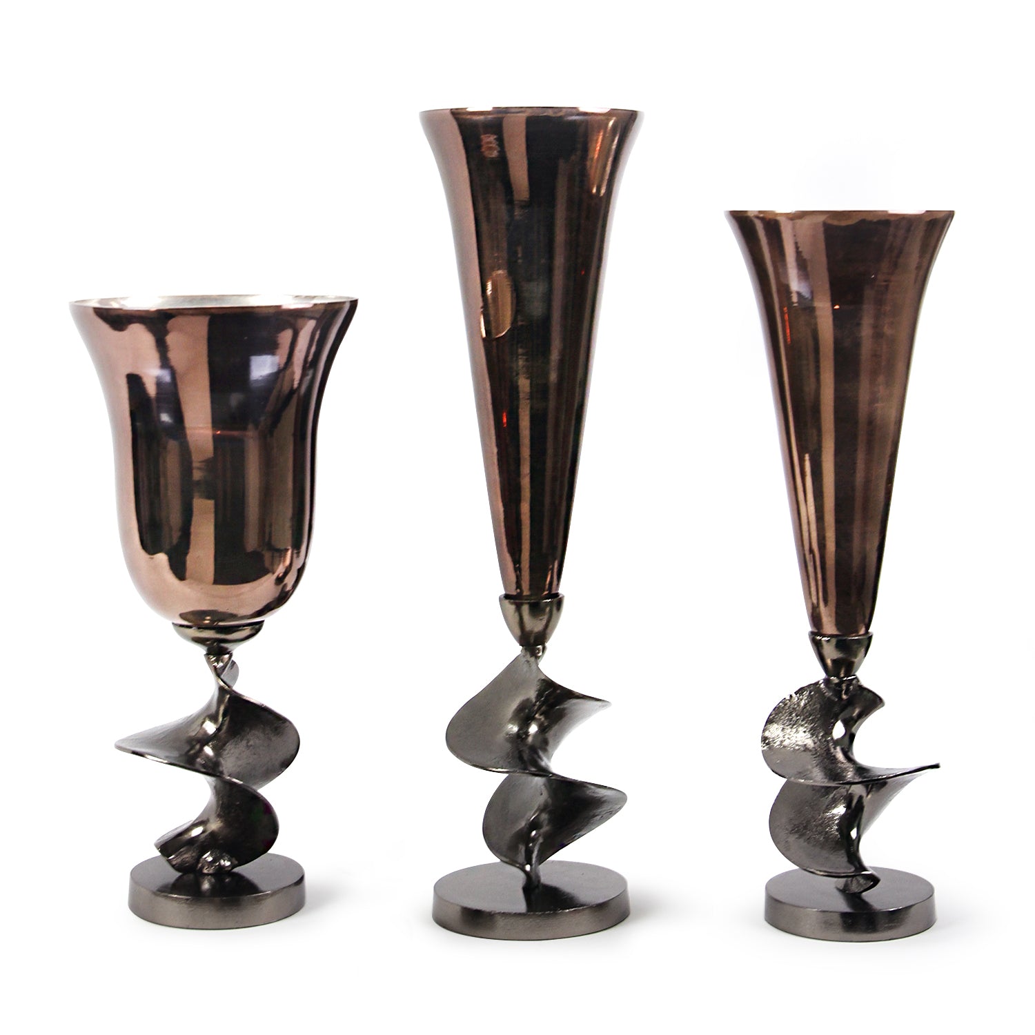 Galore Home Celeste vaso tromba grande ottone