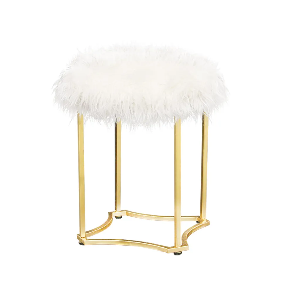 Galore Home Alpaca sgabello pelo oro 46 cm