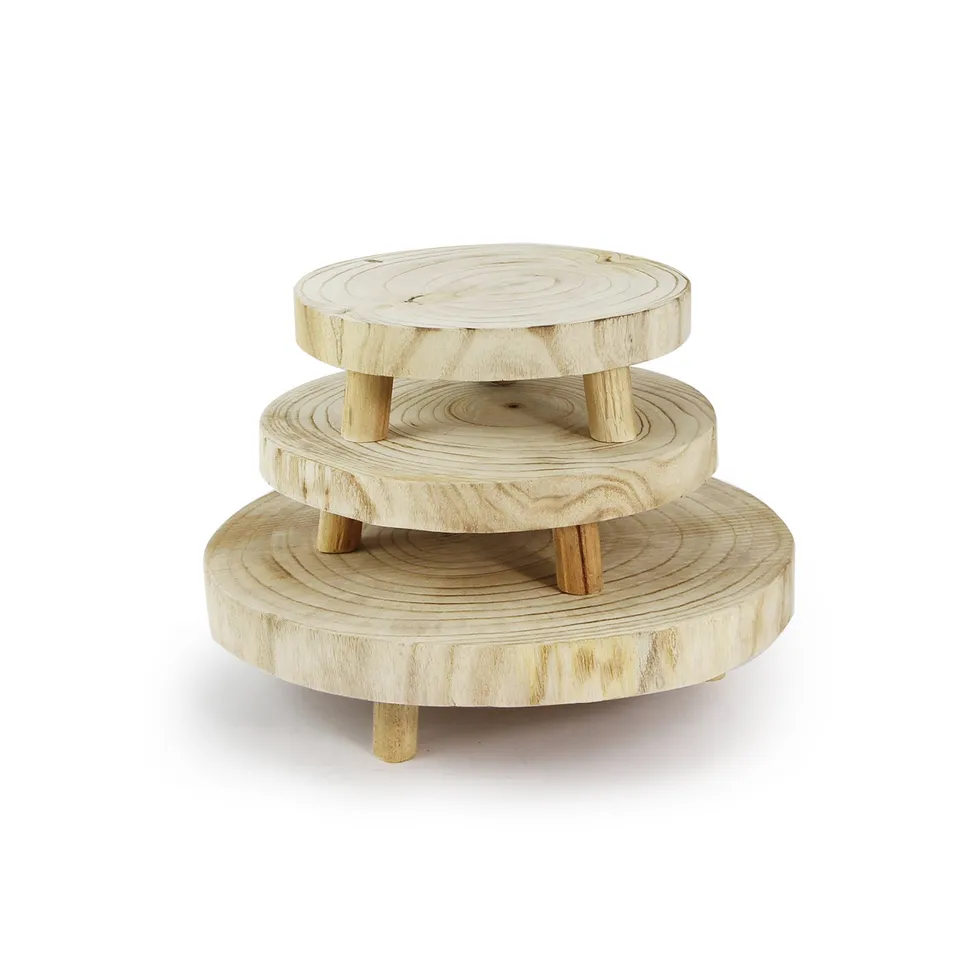 Galore Home Trinity R4029 alzata legno naturale 25 cm
