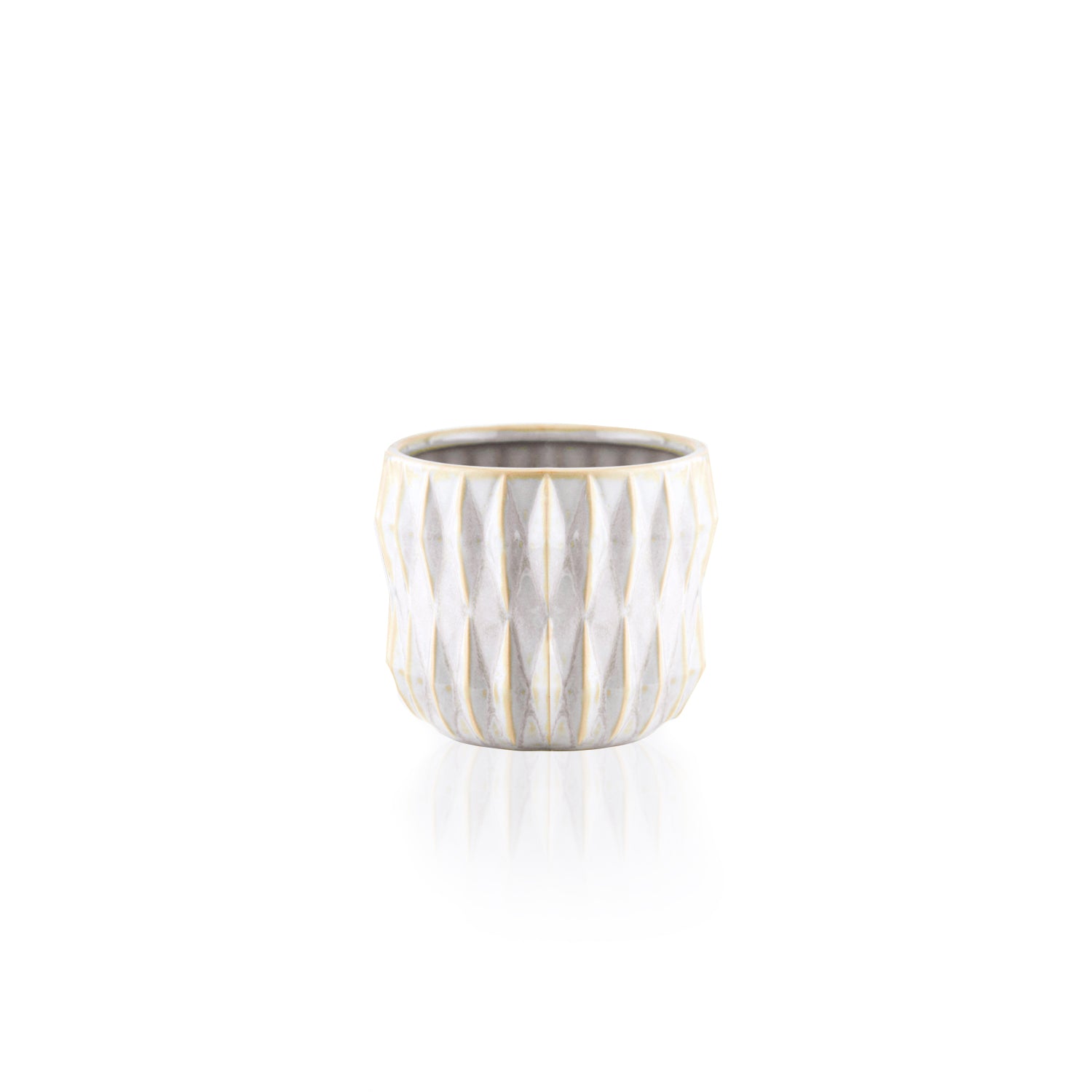 Galore Home Ceramic Pot vaso ceramica bianco piccolo 10 cm