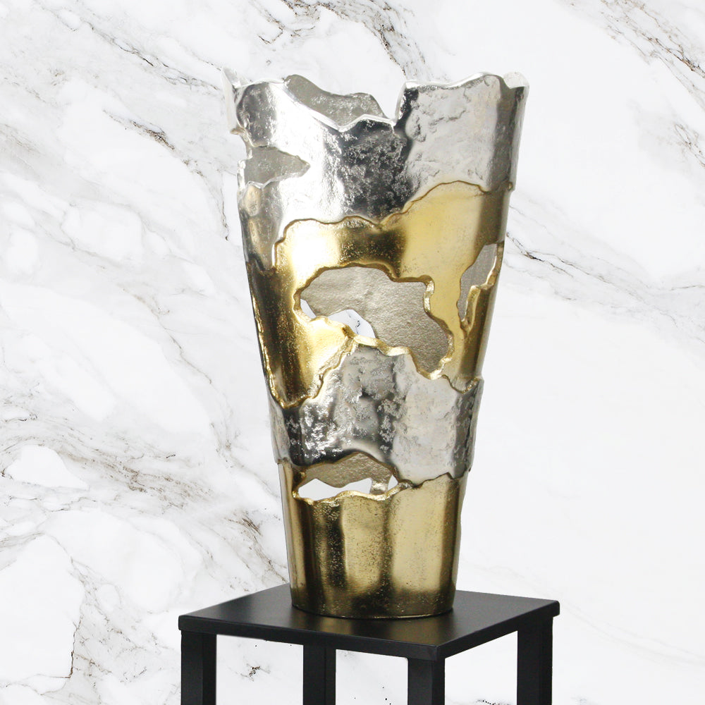 Galore Home Polar vaso alluminio spazzolato bicolore