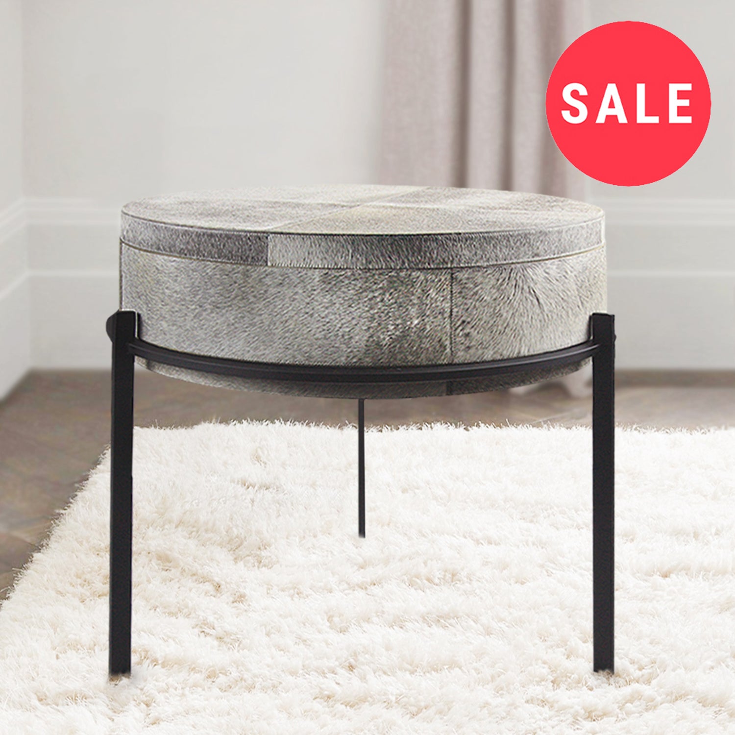 Galore Home Frosted Leather Tavolino Pelle Contenitore 58 cm