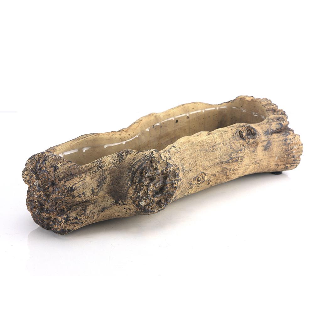 Galore Home Ceramic Log Fioriera Ceramica Tronco Bianca