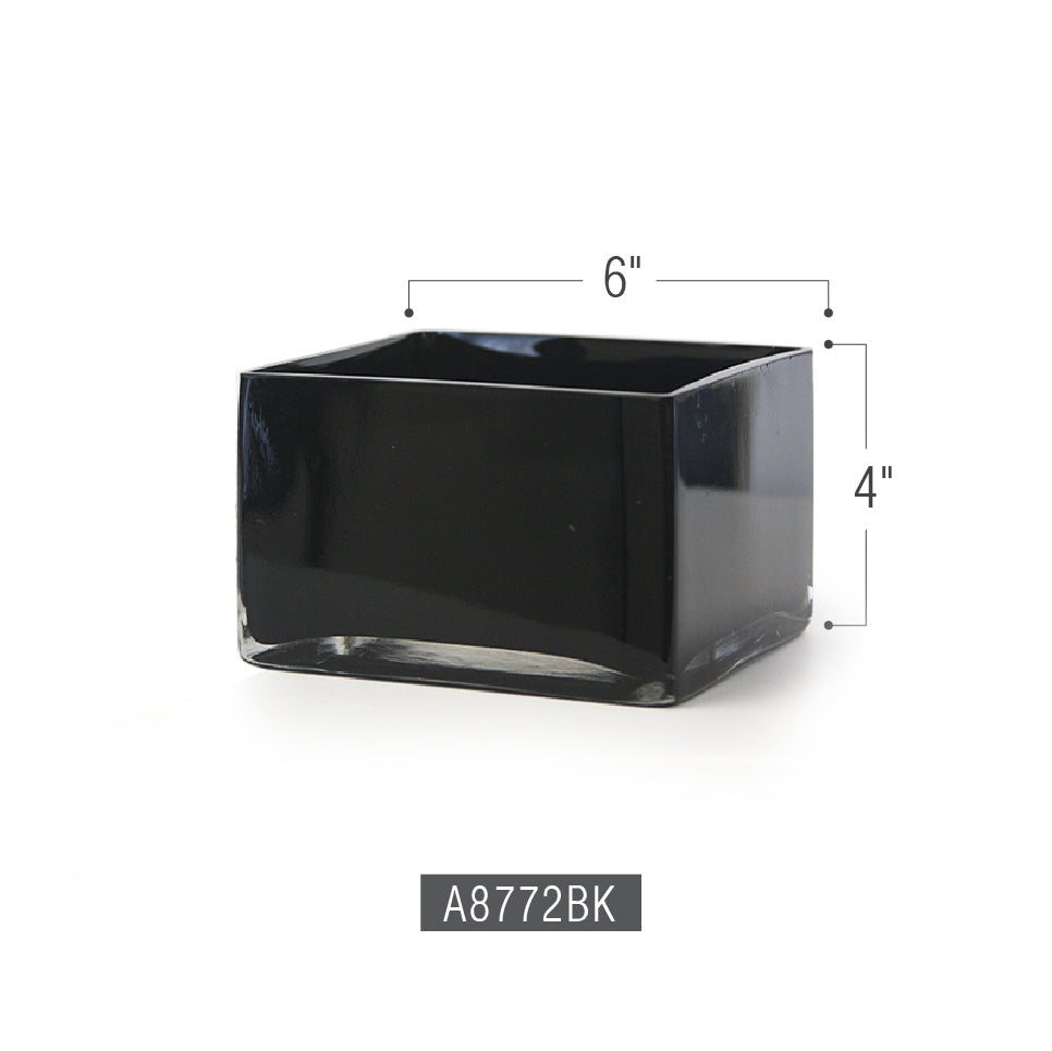 Galore Home Premium Layered U9173 vaso cubo vetro nero 13 cm