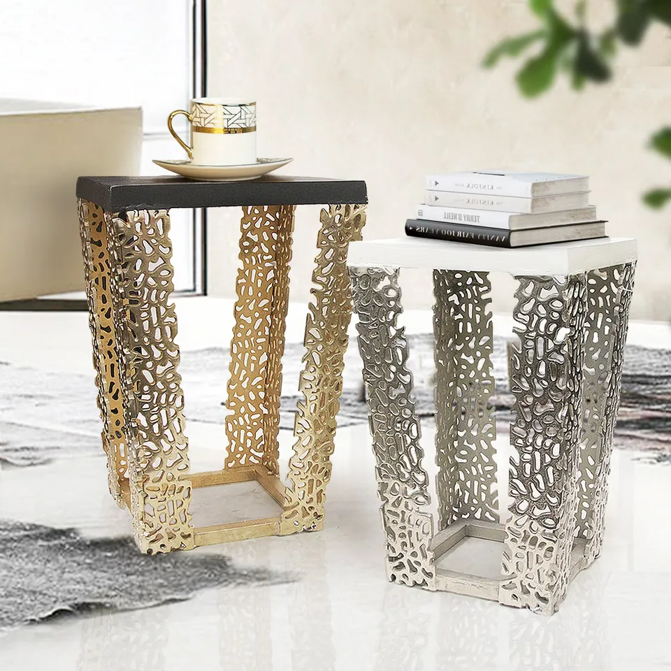 Galore Home Gilded tavolino alluminio Large nero oro