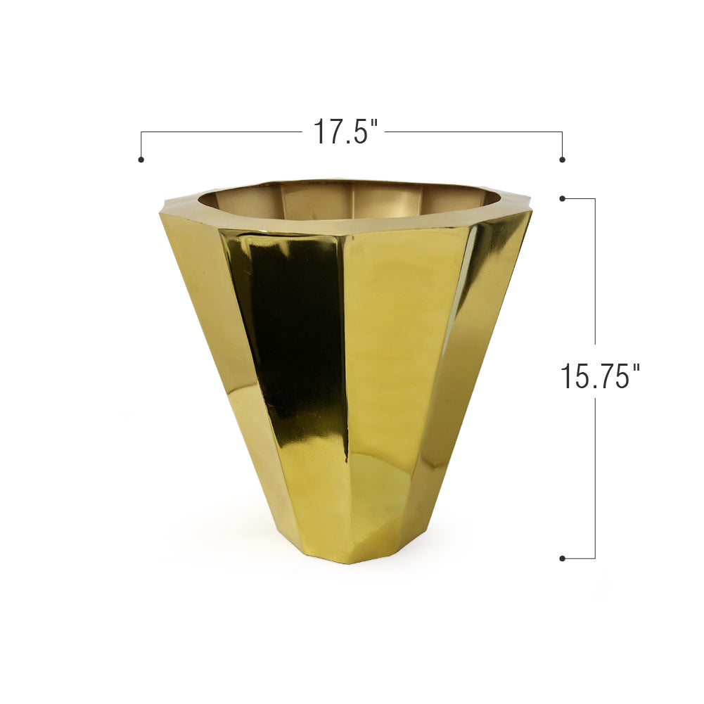 Galore Home Geometric fioriera bassa in alluminio oro