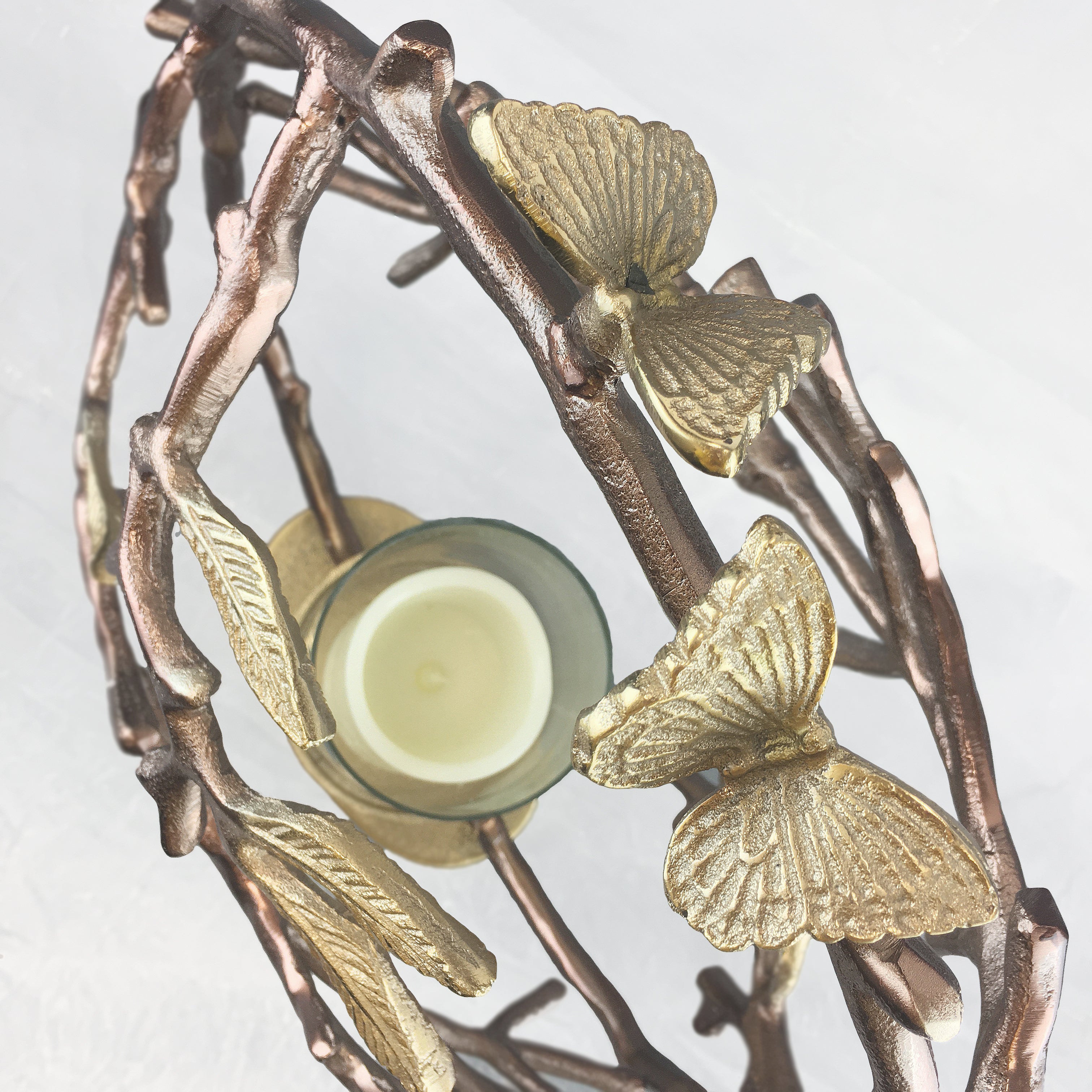 Galore Home Coronet portacandele vetro bronzo oro