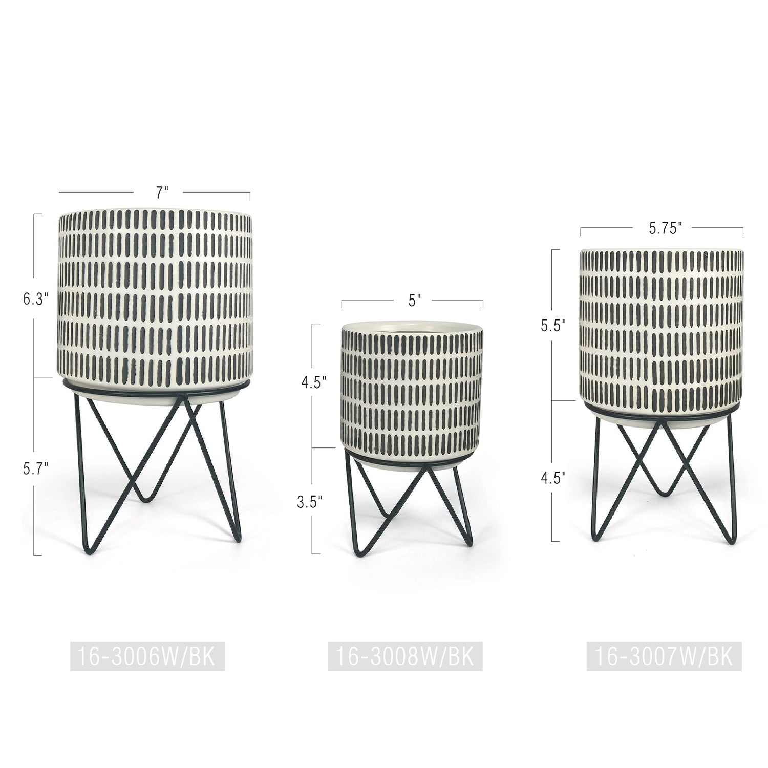 Galore Home vaso ceramica con supporto metallo small 20 cm