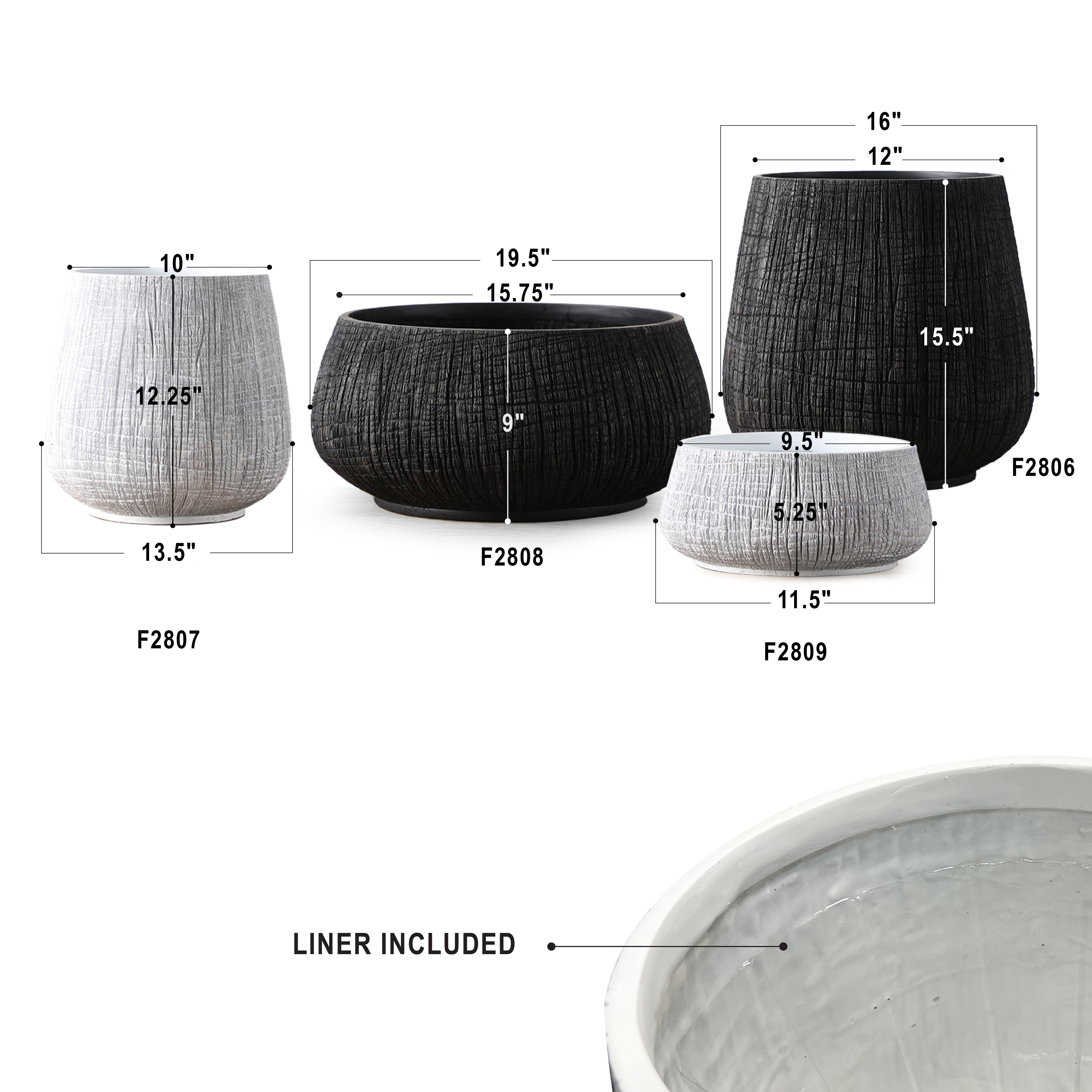 Galore Home Modern vaso resina nero F2809
