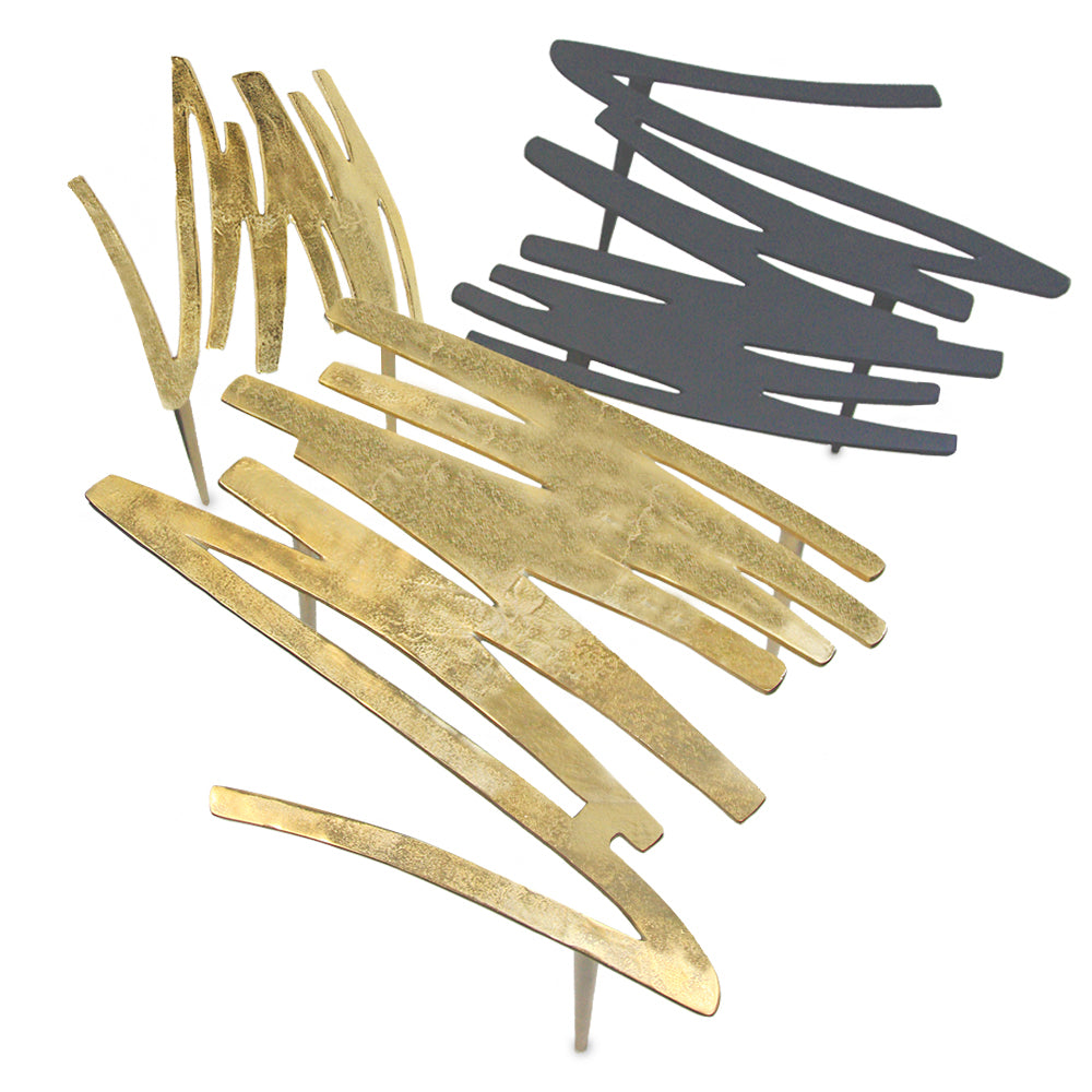 Galore Home Graffiti tavolino alluminio oro Small 36 cm