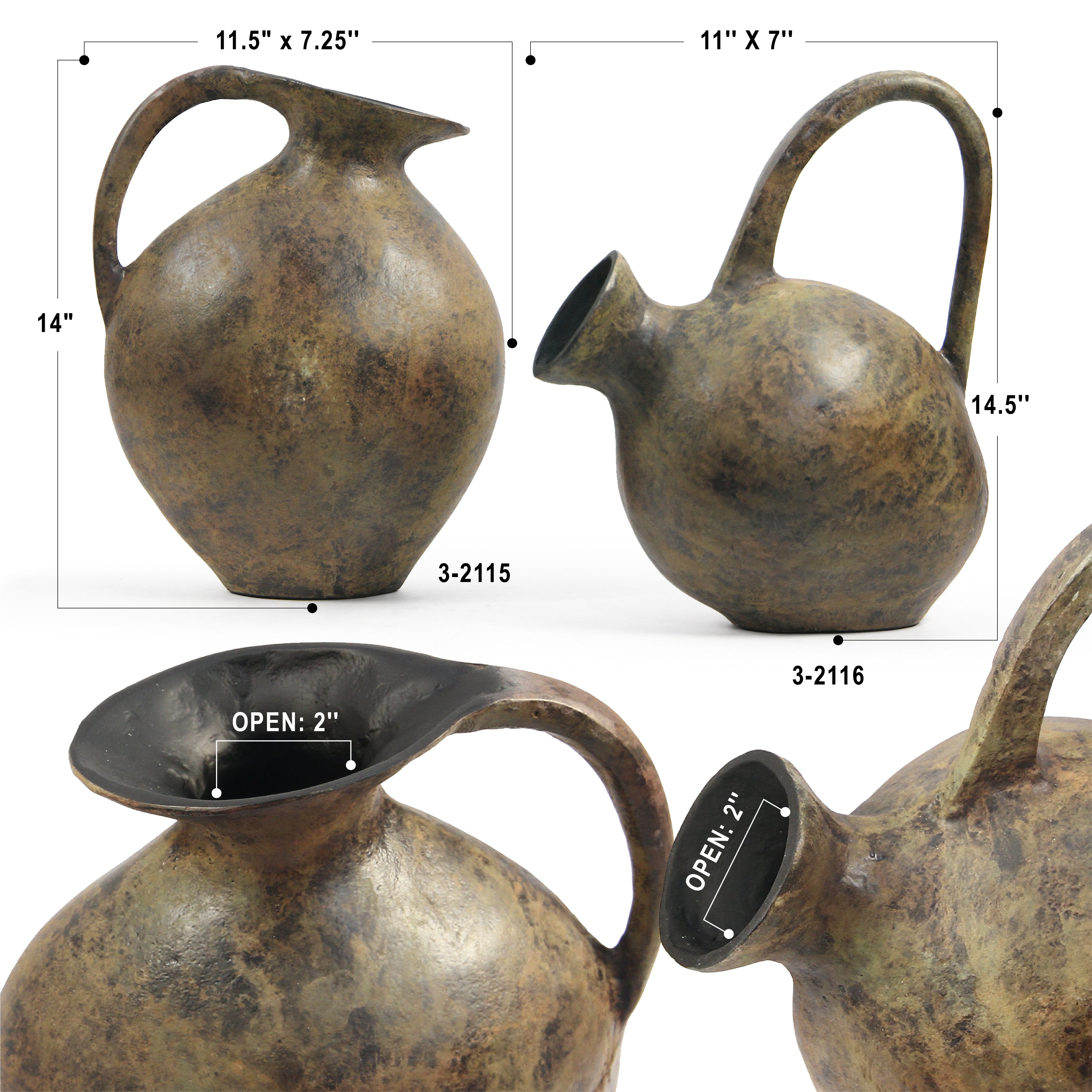 Galore Home Pilgrim Jar 3-2116 vaso ocra patina
