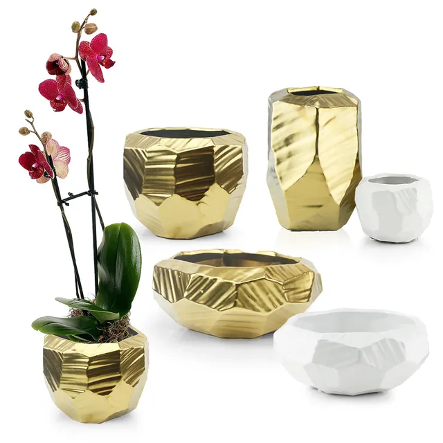 Galore Home Gloss vaso ceramica oro lucido