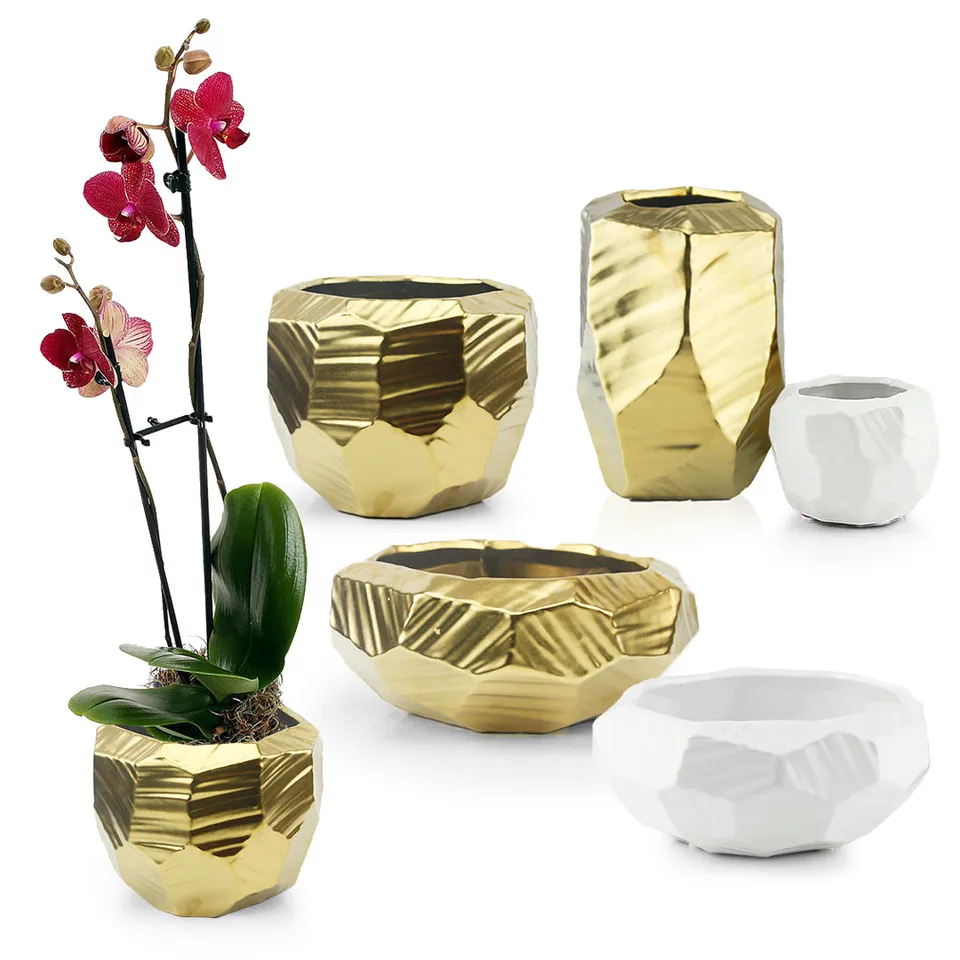 Galore Home Gloss vaso ceramica oro lucido