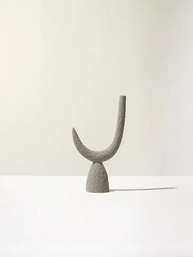 Ceramica Gatti 1928 Zeta candeliere 45 cm grigio mat