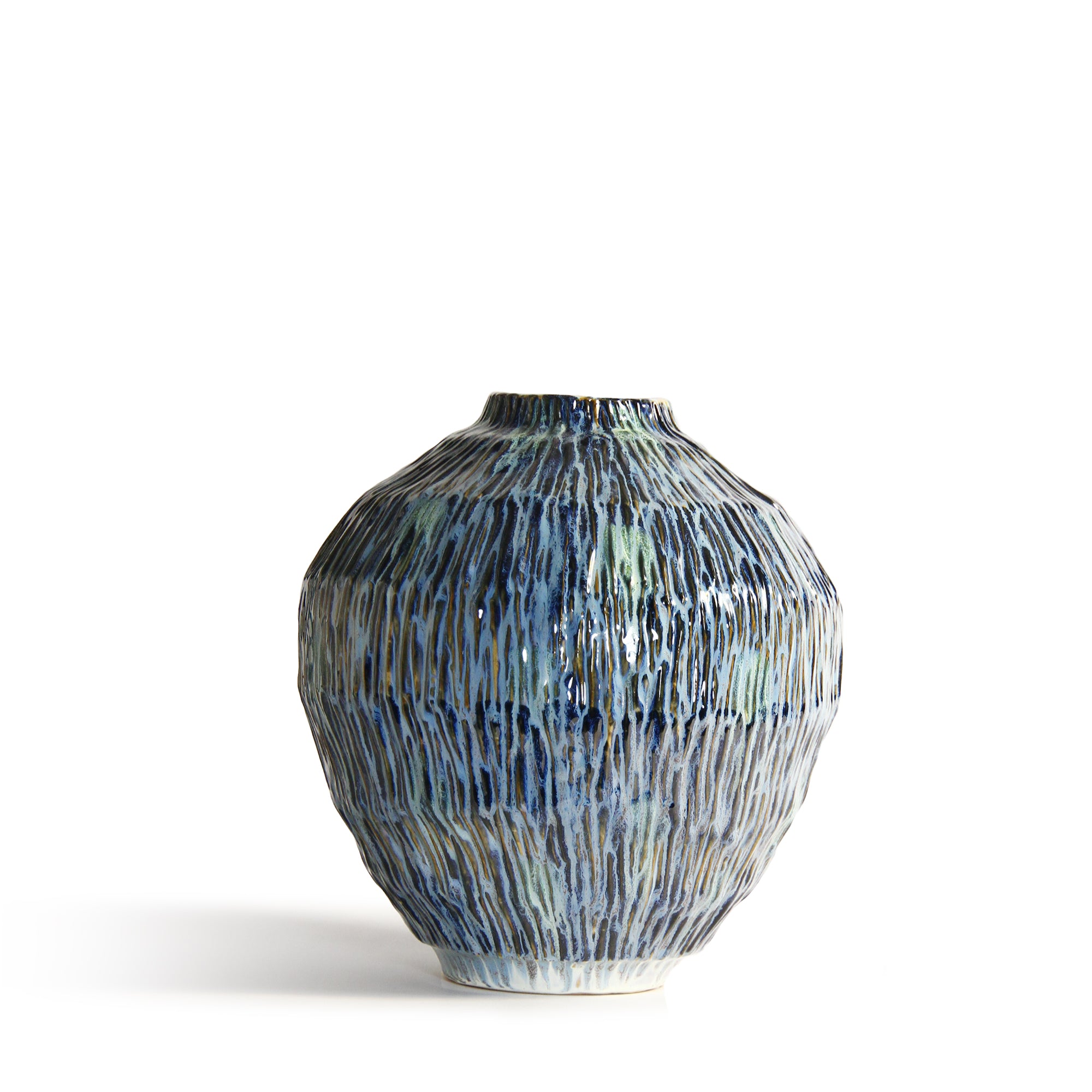 Galore Home Obsidian Glade Vaso Ceramica Blu CCV75 20 cm