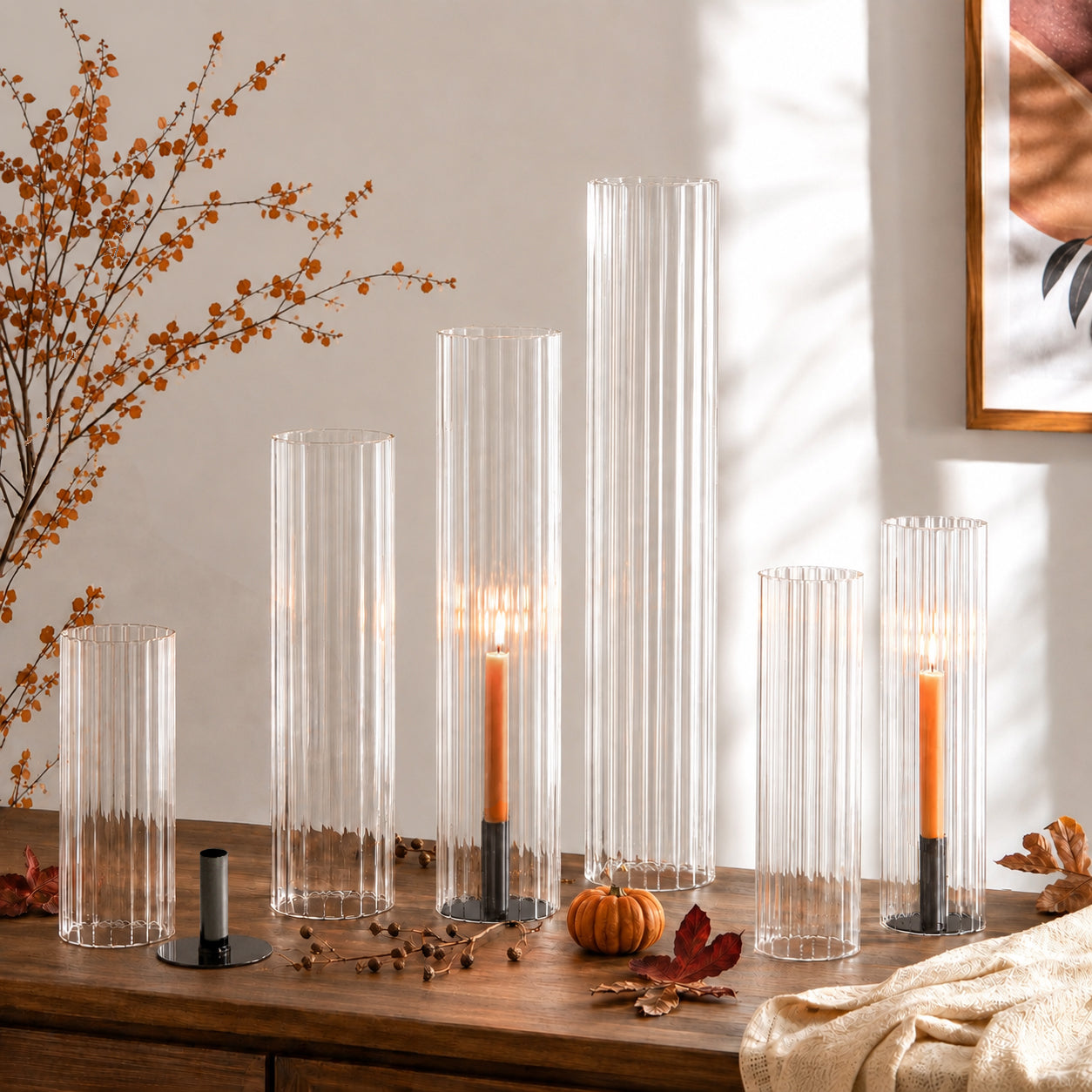 Galore Home U9979 paralume vetro pieghettato set 6