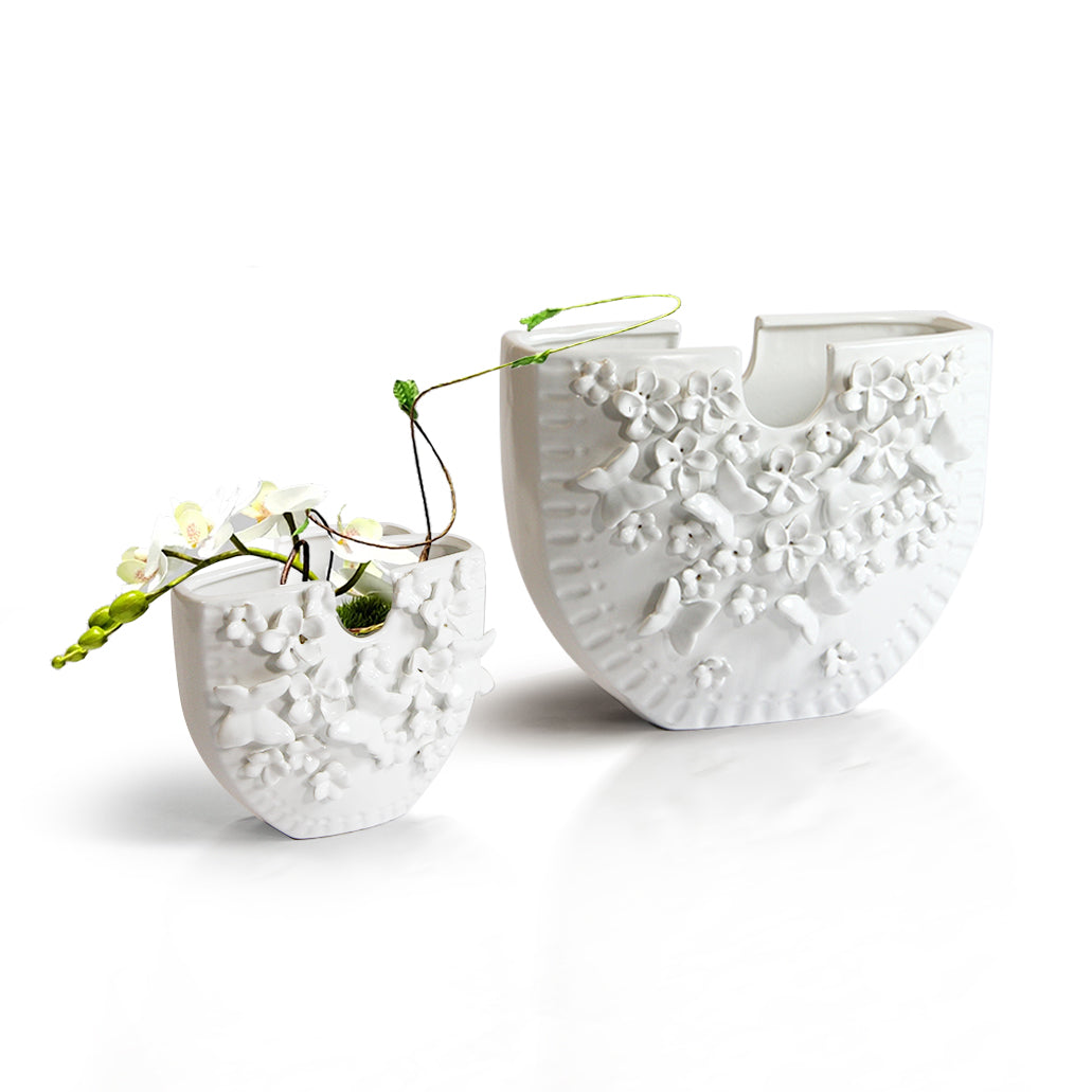 Galore Home Vogue vaso ceramica bianco S
