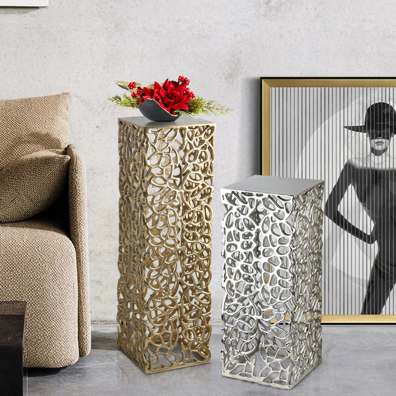 Galore Home Twig 3-4205 colonna metallo oro large