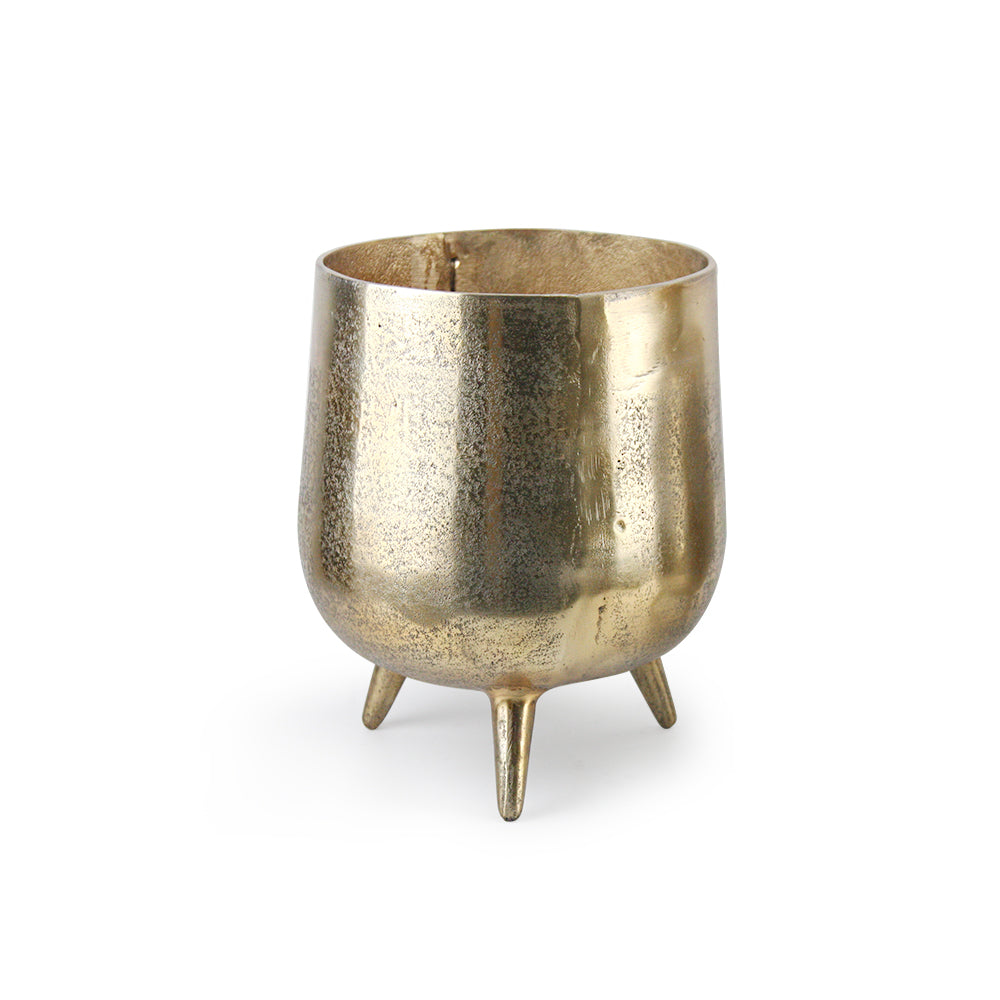 Galore Home Tripod vaso metallo oro treppiede grande