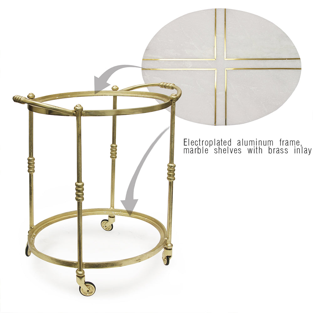 Galore Home Bar Cart carrello bar marmo alluminio
