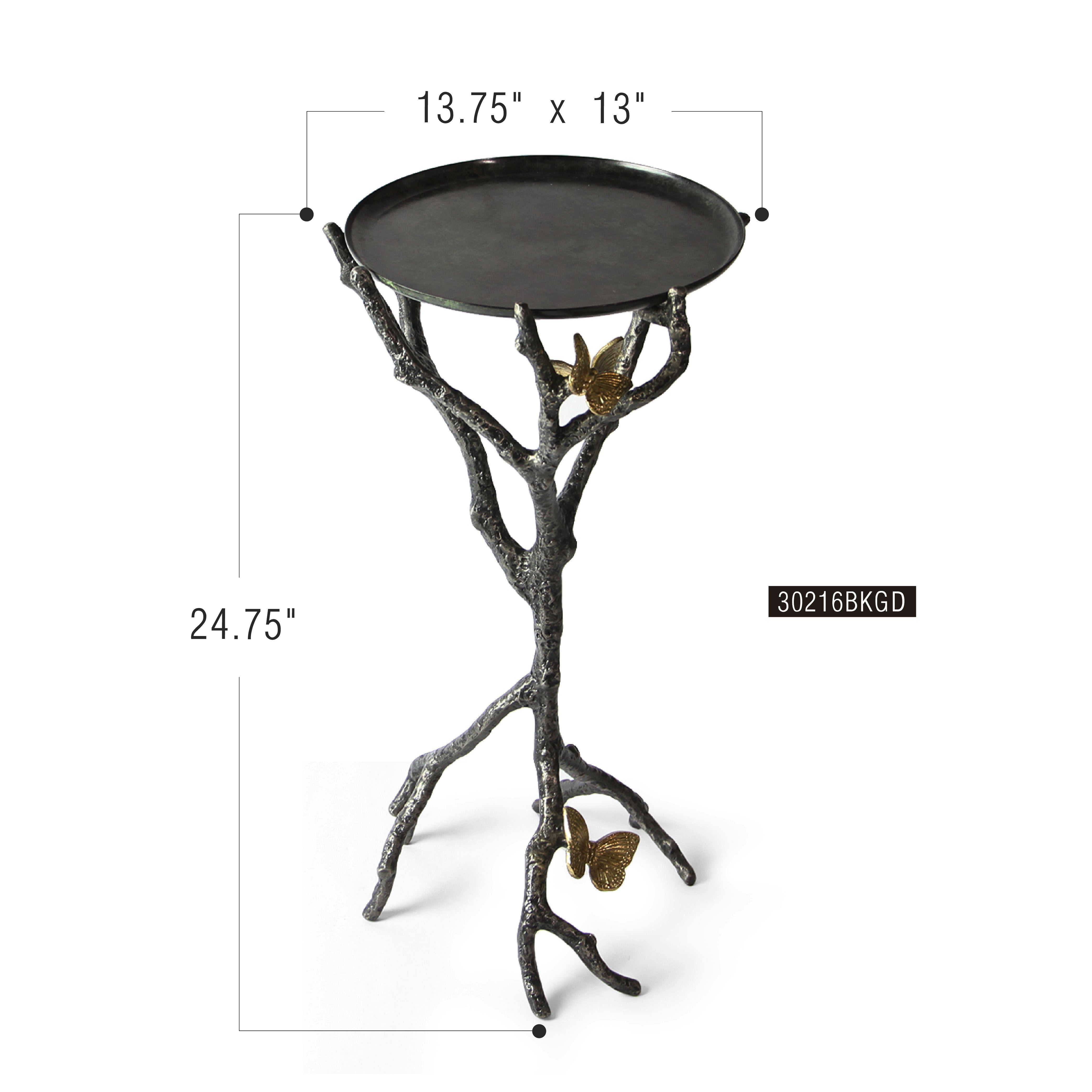 Galore Home Whimsical tavolino alluminio nero oro