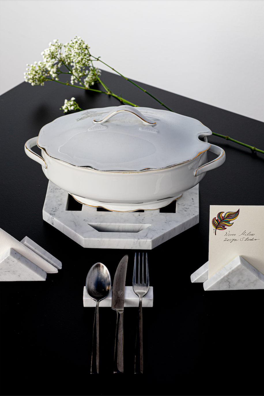 Cyrcus Design Tabula servizio da tavola marmo di Carrara