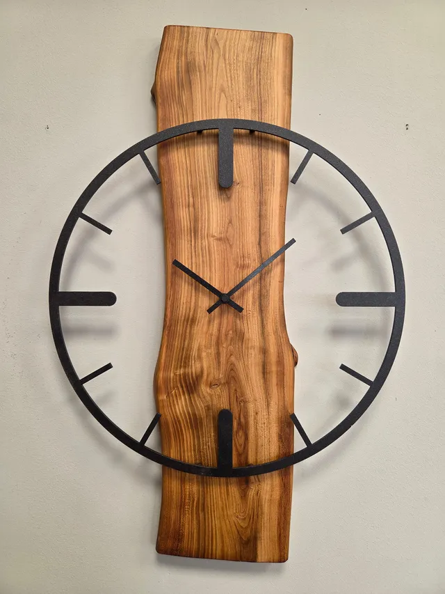 Il nido del picchio Orologio da parete ciliegio 60 cm acciaio